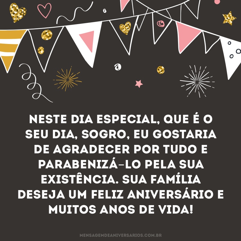 Feliz aniversário para sogro