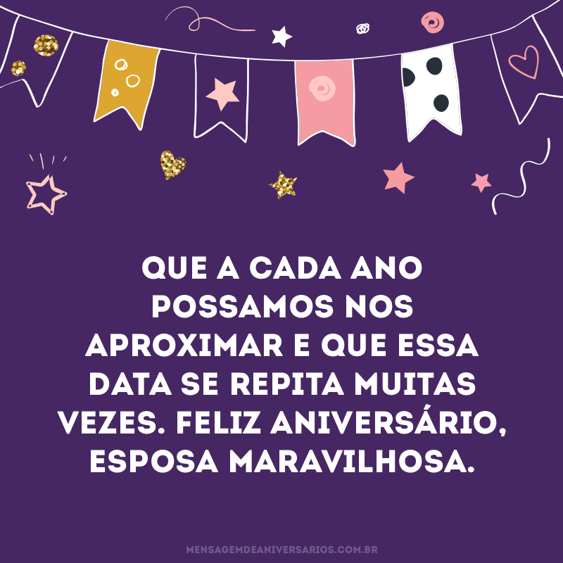 Feliz aniversário, esposa maravilhosa