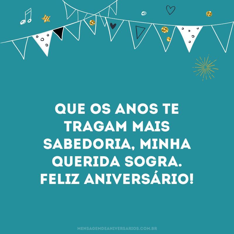 Querida sogra, feliz aniversário