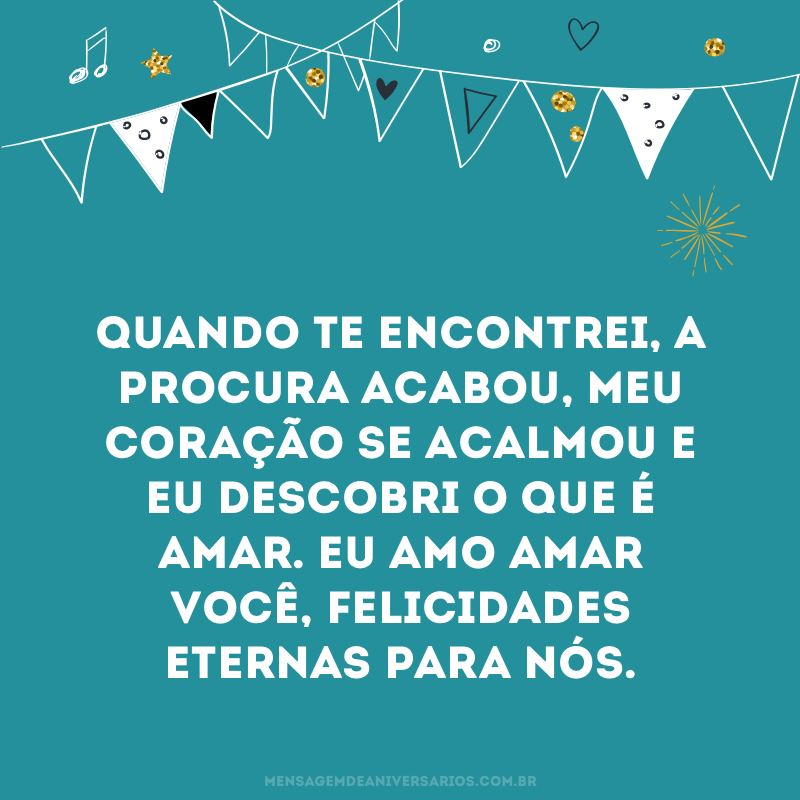 Felicidades eternas para nós