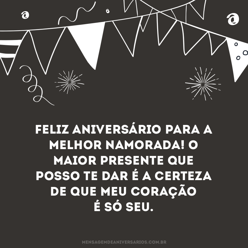 Feliz aniversário para a melhor namorada