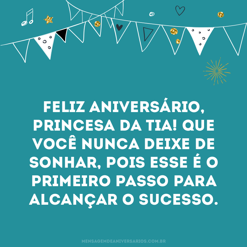 Feliz aniversário, princesa da tia