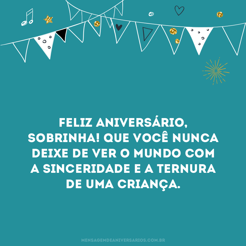 Sobrinha, feliz aniversário