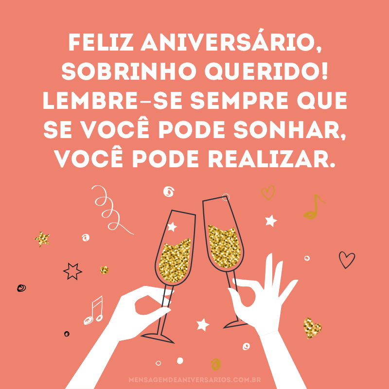 Feliz aniversário, sobrinho querido