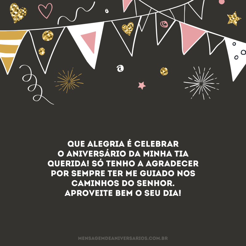 Que alegria é celebrar o aniversário da minha tia querida! Só tenho a agradecer por sempre ter me guiado nos caminhos do Senhor. Aproveite bem o seu dia!
